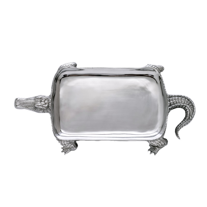 Arthur Court Aluminum Alligator Figural Serving Platter