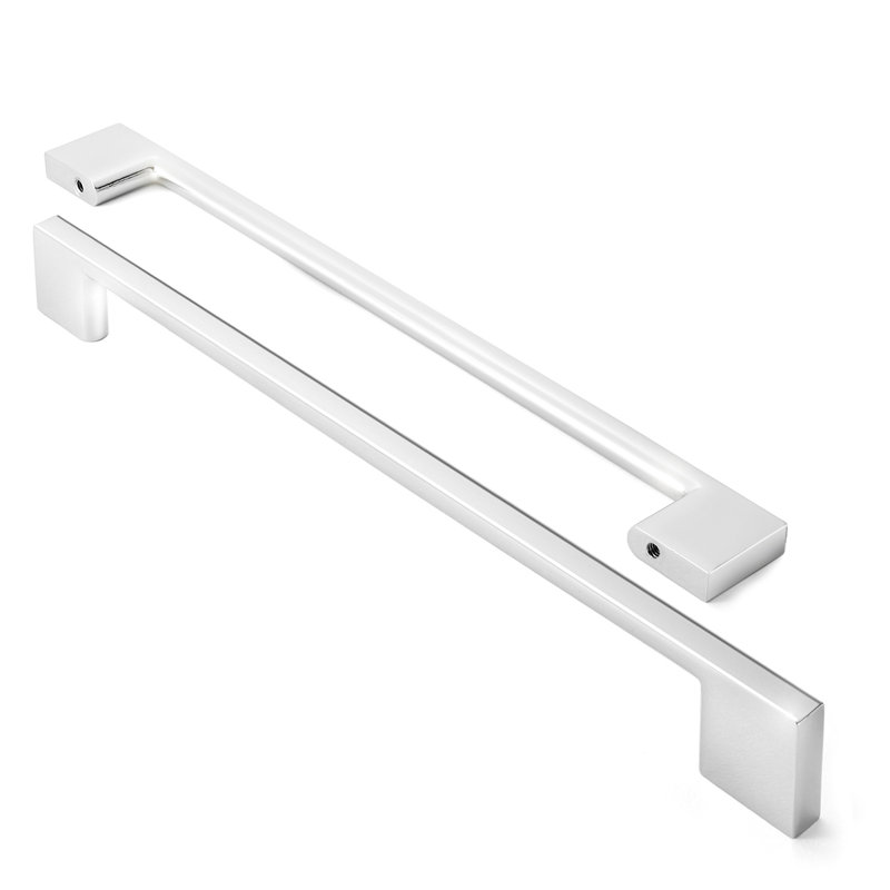 Polished Chrome Modern Cabinet Pulls with Mounting Hardware, 10 Pack