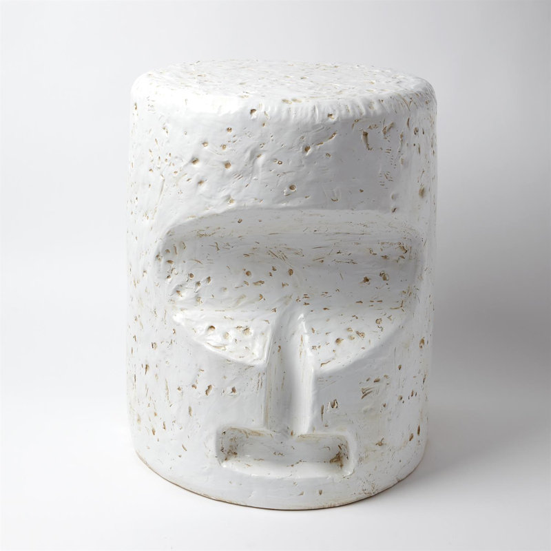 Round Gilles Ceramic Side Table for Indoor/Outdoor Use