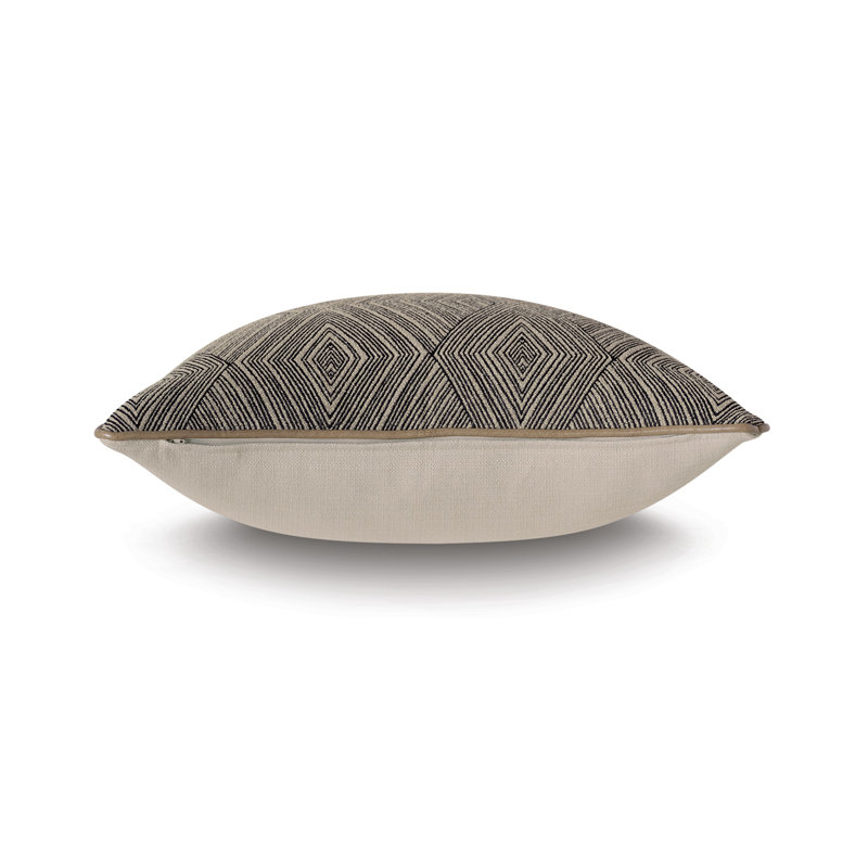Naya Geometric Black and Beige Polyester Throw Pillow