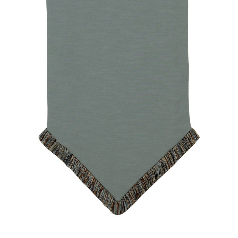 Powell Dalton Mocha and Spa Blue Polyester Table Runner