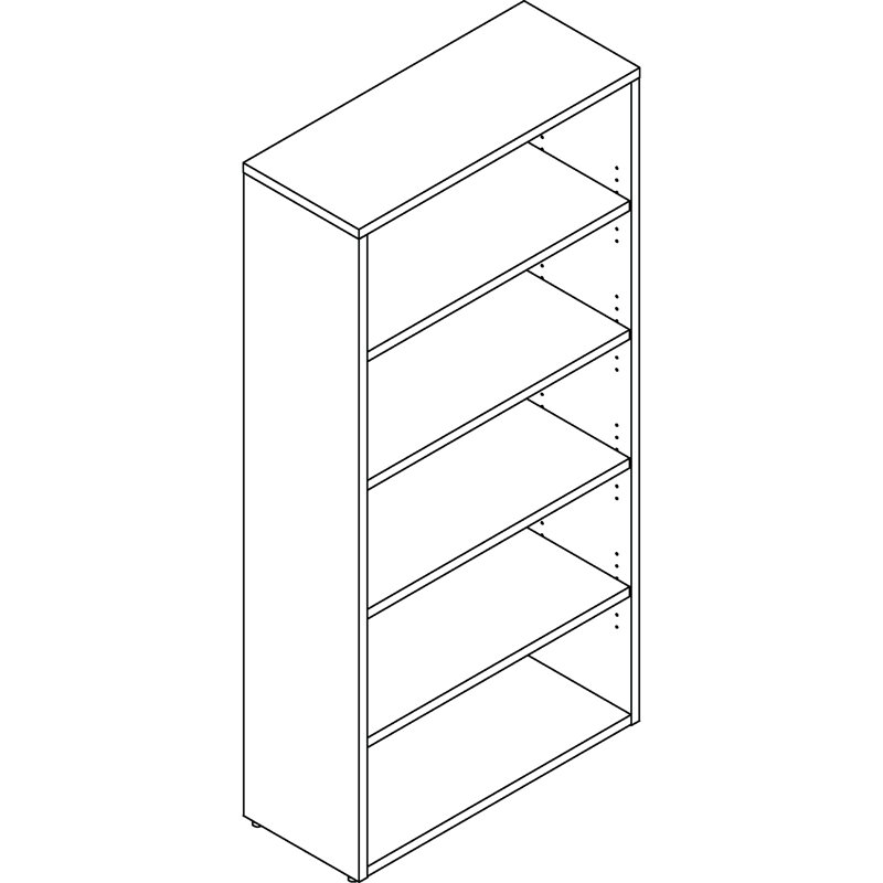 Espresso Adjustable 5-Shelf Laminate Bookcase