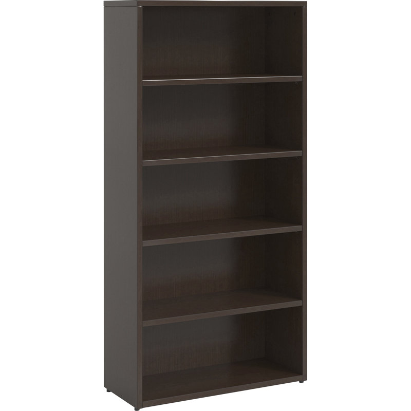 Elegant Espresso Laminate Adjustable 5-Shelf Bookcase