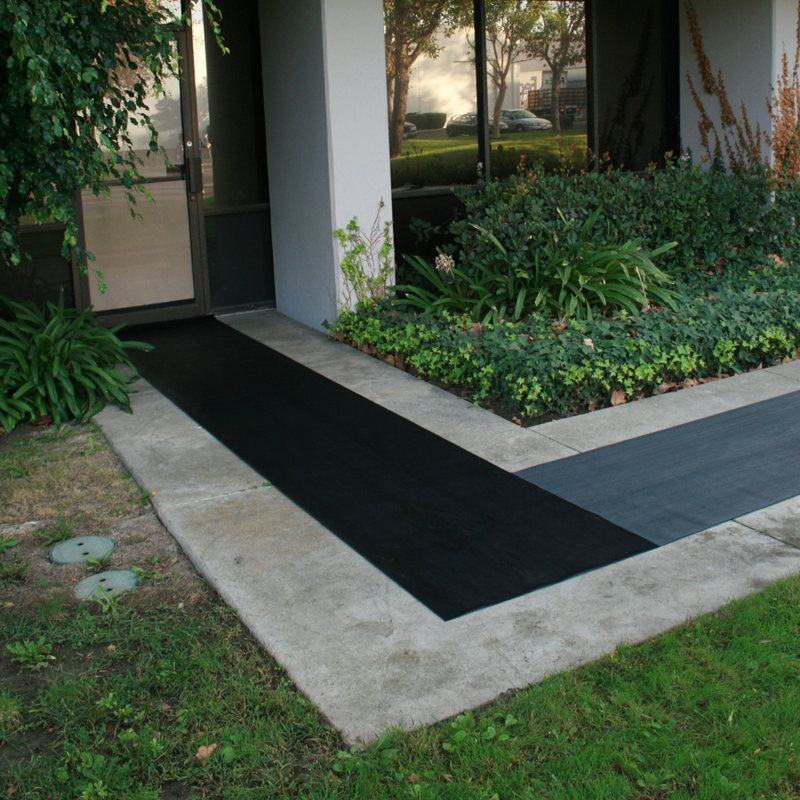 Fine-Rib Corrugated 48"x48" Black Rubber Multi-Use Mat