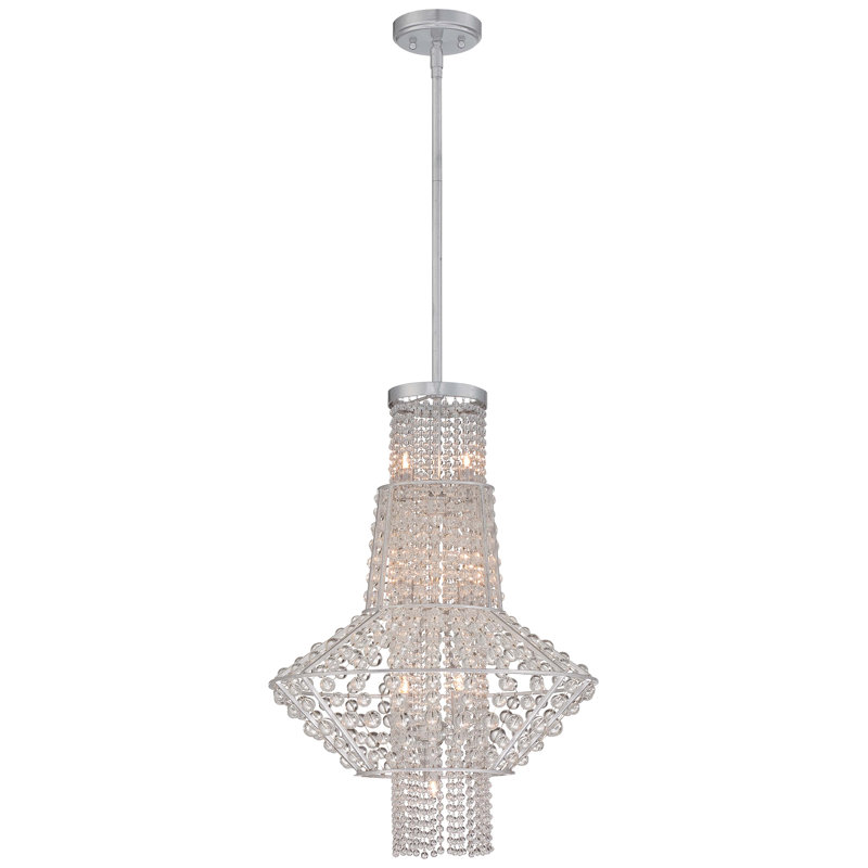 Saybrook Contemporary Silver Glass 7-Light Empire Chandelier