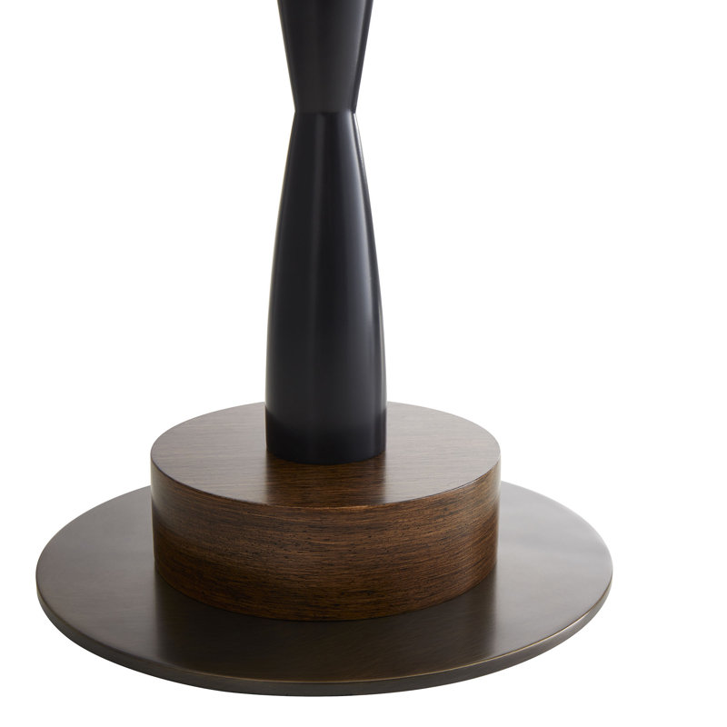 Elegant Modern Black Danseuse Table Lamp with Bronze Accents