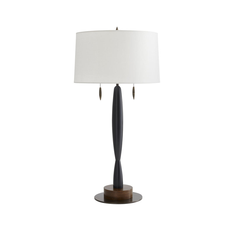 Elegant Modern Black Danseuse Table Lamp with Bronze Accents