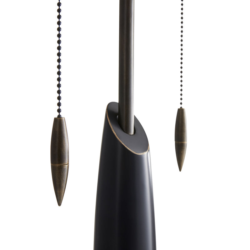 Elegant Modern Black Danseuse Table Lamp with Bronze Accents