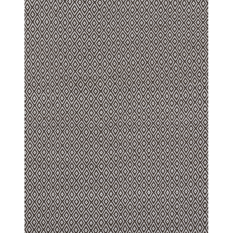 Brown and White Hand Woven Synthetic Diamond Pattern Rug