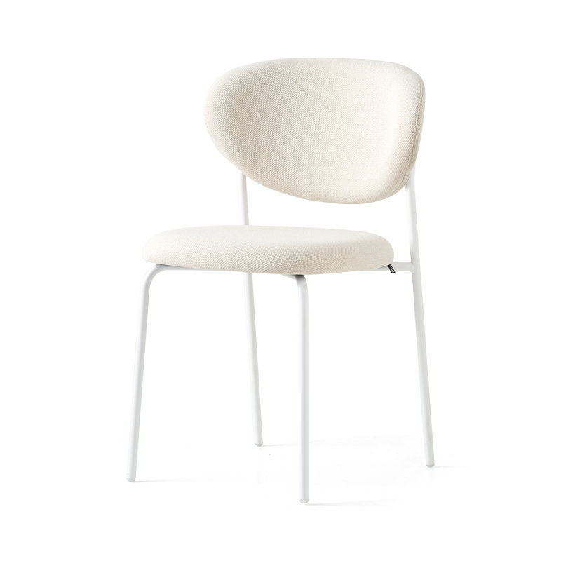 Sand Matt Optic White Cozy Metal Upholstered Chair