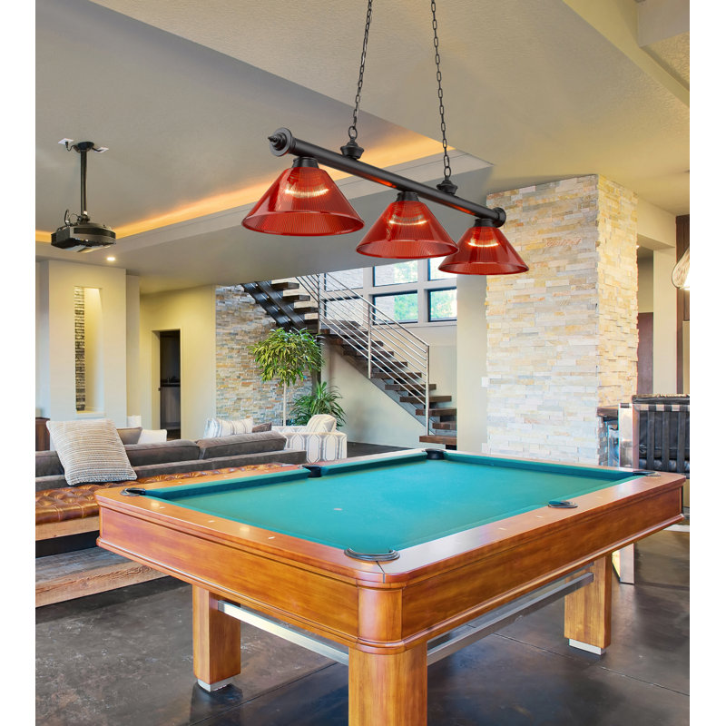 Matte Black Steel Chandelier with Burgundy Acrylic Shades