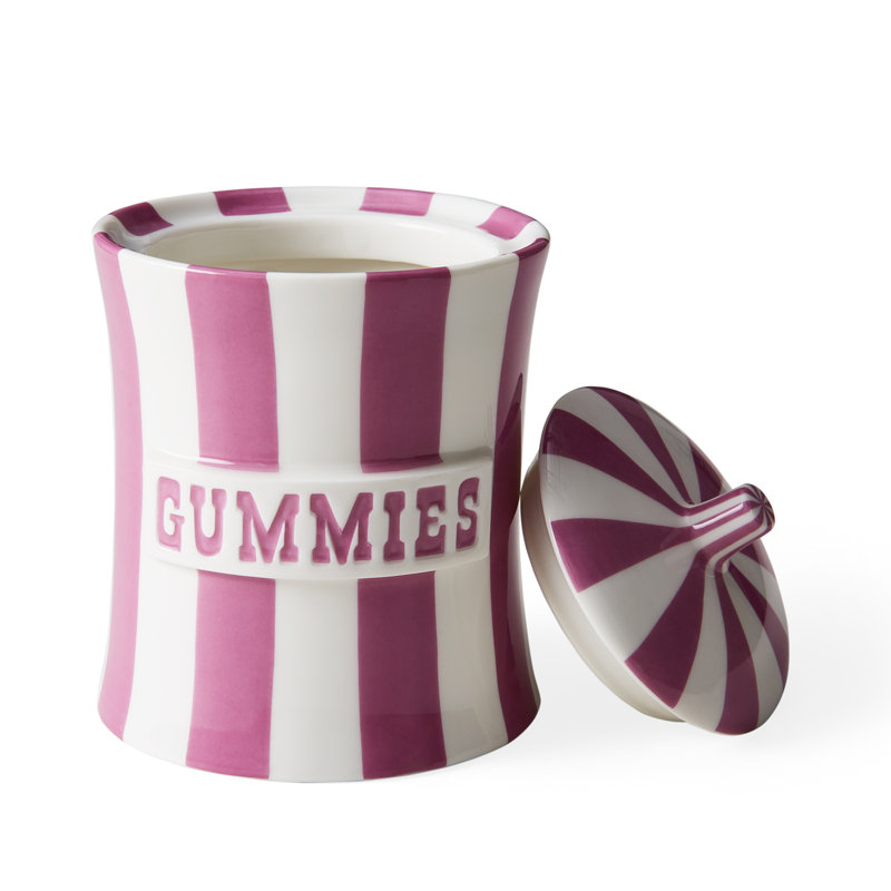 Purple and White Porcelain Gummies Canister