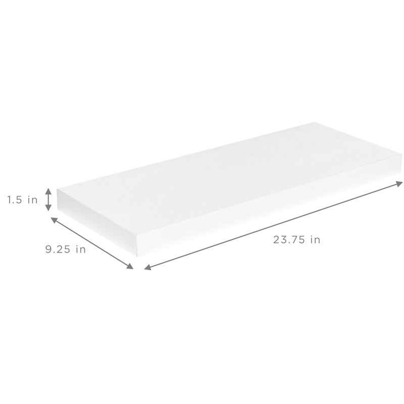 Modern White Faux Wood 25'' Floating Wall Shelf Set