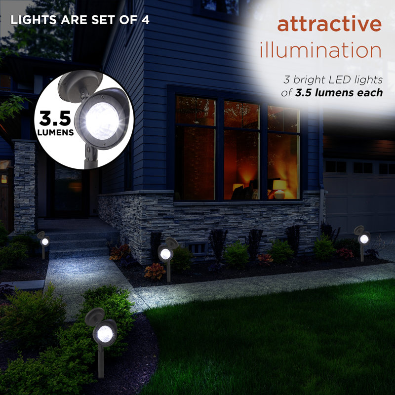 Black Solar Powered LED Pathway Light Set of 6
