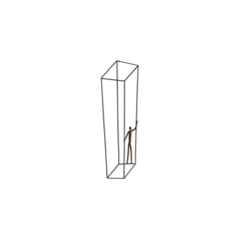 Brown Metal Perspective Standing Right Wall Art Figurine