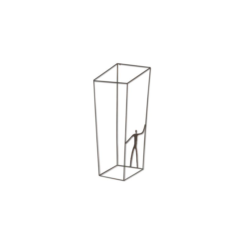 Brown Metal Perspective Standing Right Wall Art Figurine