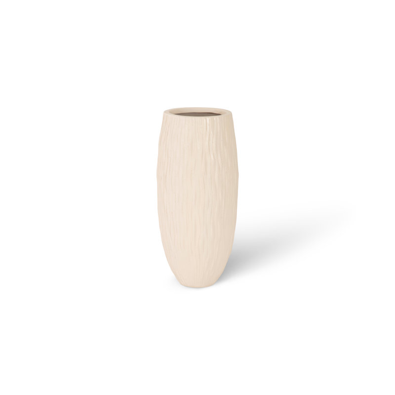 Rucco Tall White Composite Outdoor Planter