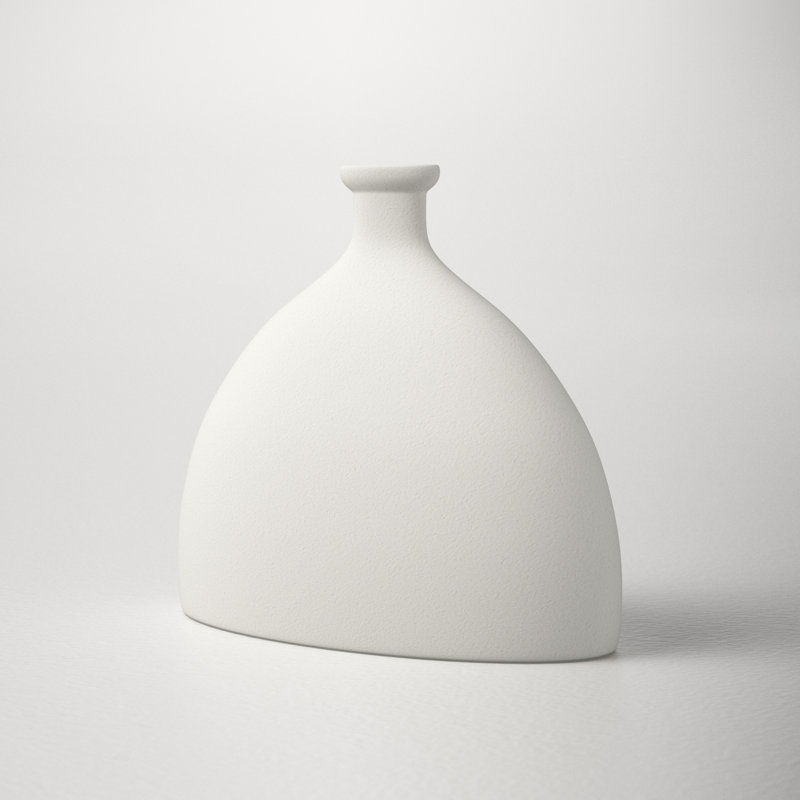 White Handcrafted Ceramic Bud Table Vase