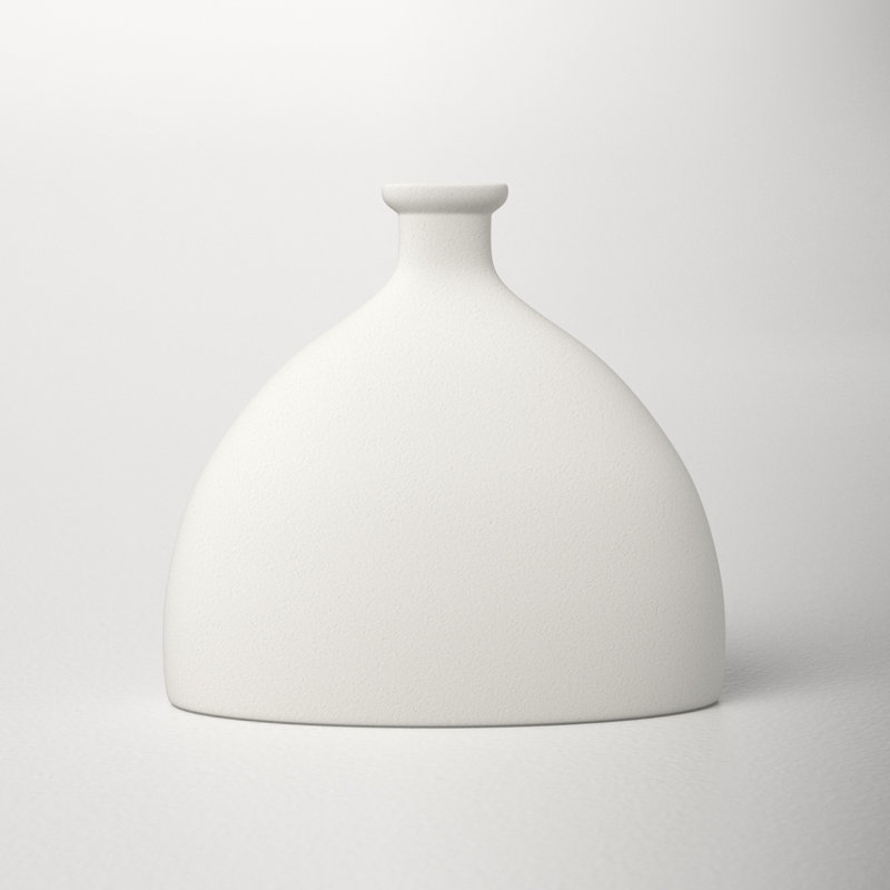 White Handcrafted Ceramic Bud Table Vase