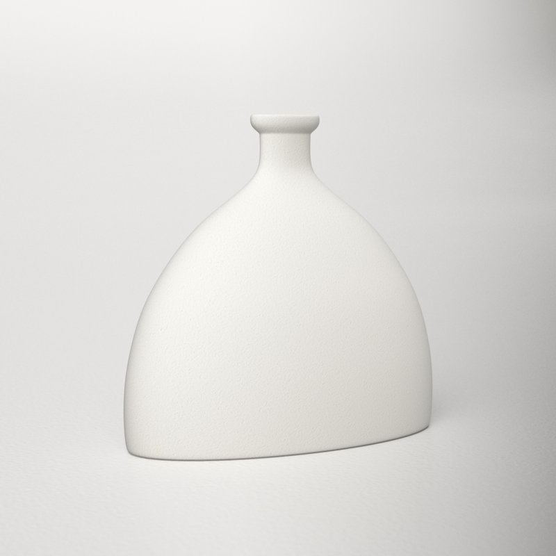 White Handcrafted Ceramic Bud Table Vase