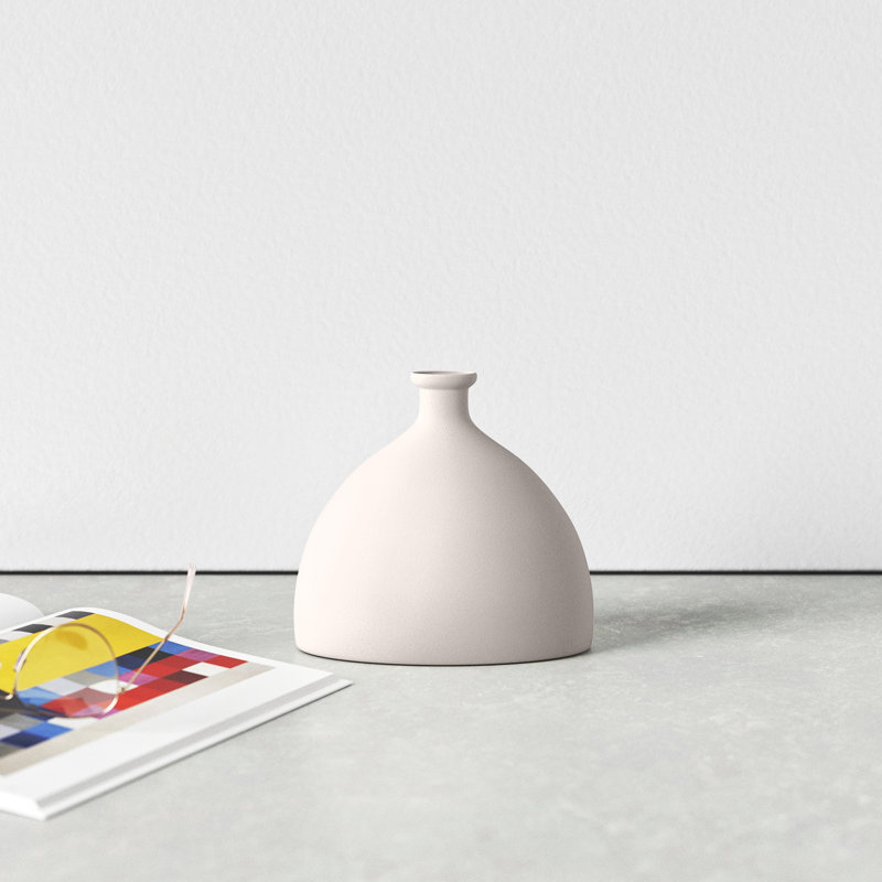 White Handcrafted Ceramic Bud Table Vase