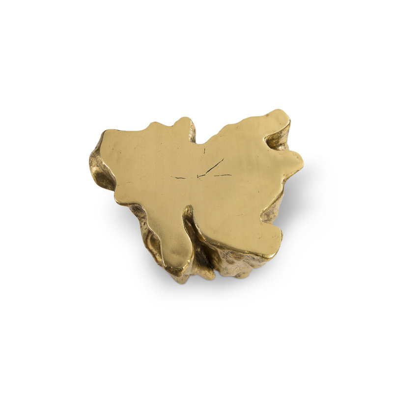 Transitional Gold Leaf Copse Small Stool, 15"x11"x18"
