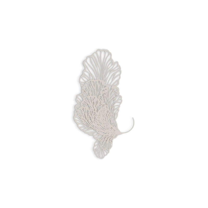 White Metal Butterfly Wall Sculpture, 54" Height