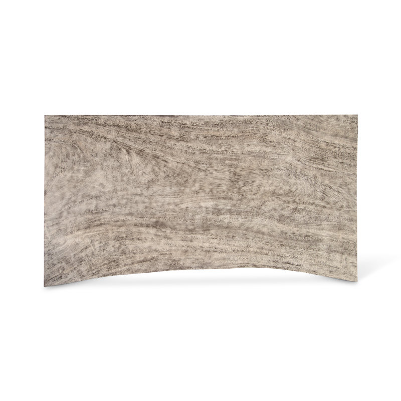 Gray Rectangular Solid Wood Coffee Table
