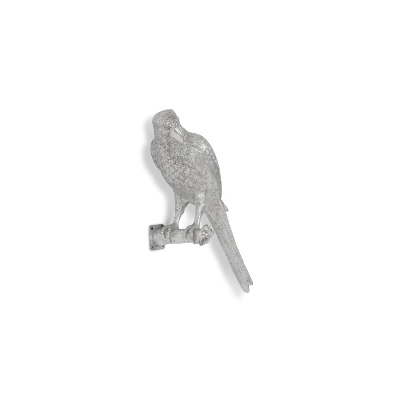 Silver Resin Parrot Wall Art Sculpture