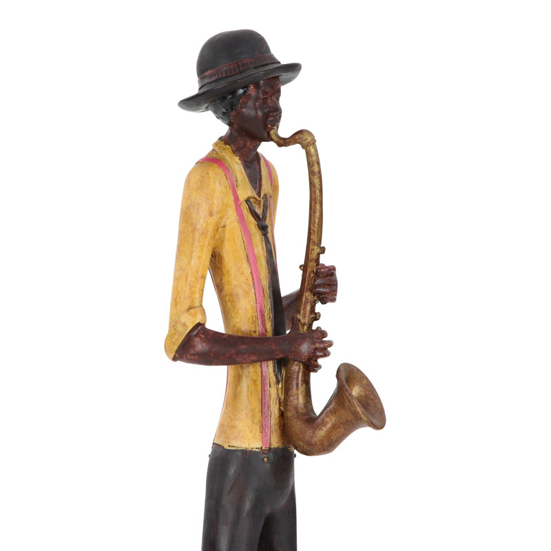 Eclectic Long-Legged Jazz Band Musician Glass Sculptures, 24" Set of 4