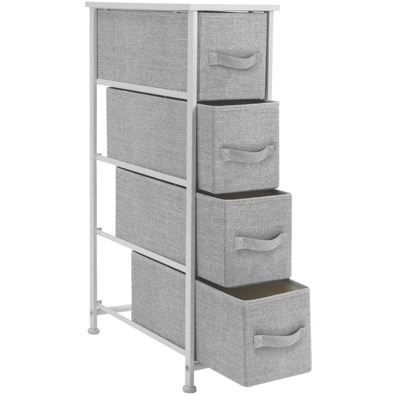 Farmhouse White 4-Drawer Vertical Nursery Dresser with Soft Close