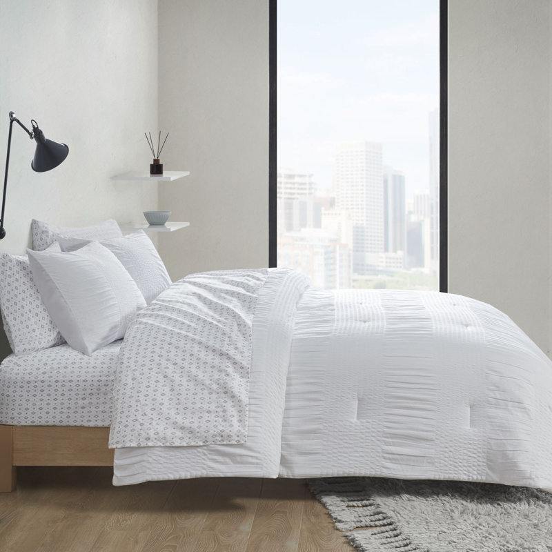 California King Gray Microfiber 7-Piece Bed in a Bag Set