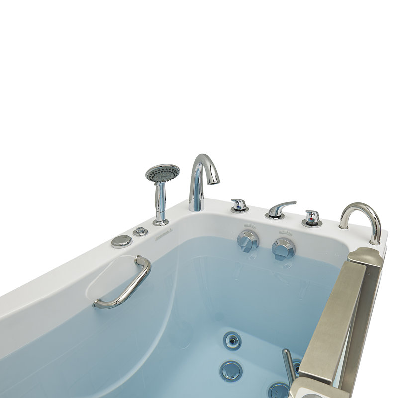 Royal 52" White Acrylic Hydro Massage Walk-In Bathtub with Heated Seat