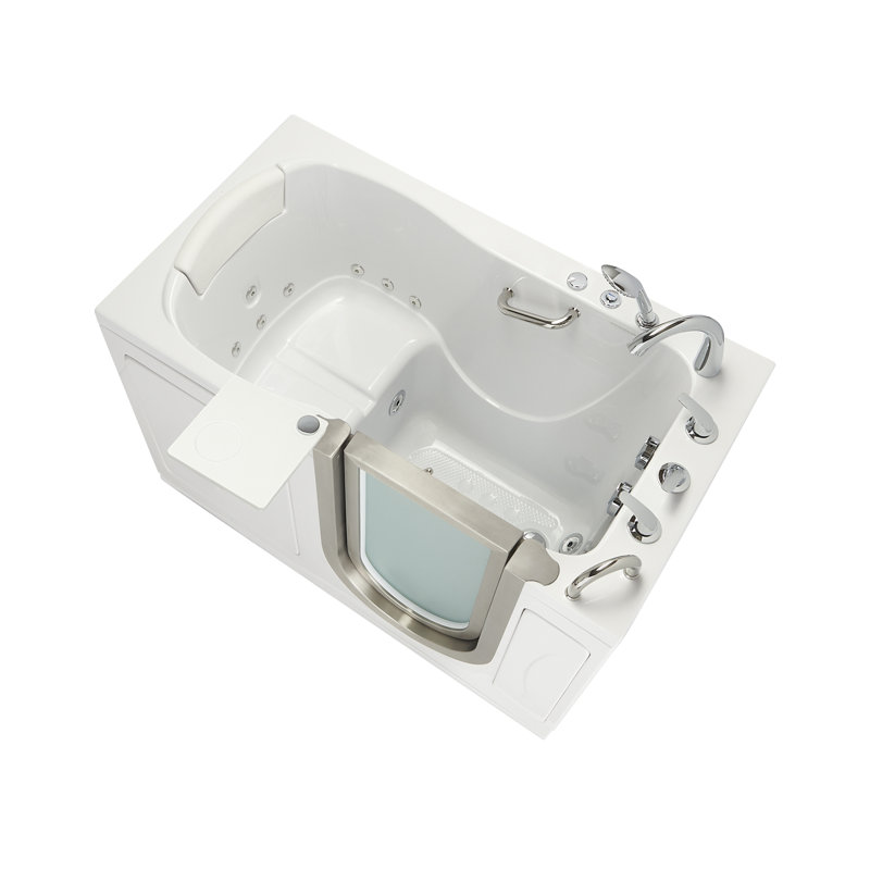 Royal 52" White Acrylic Hydro Massage Walk-In Bathtub with Heated Seat
