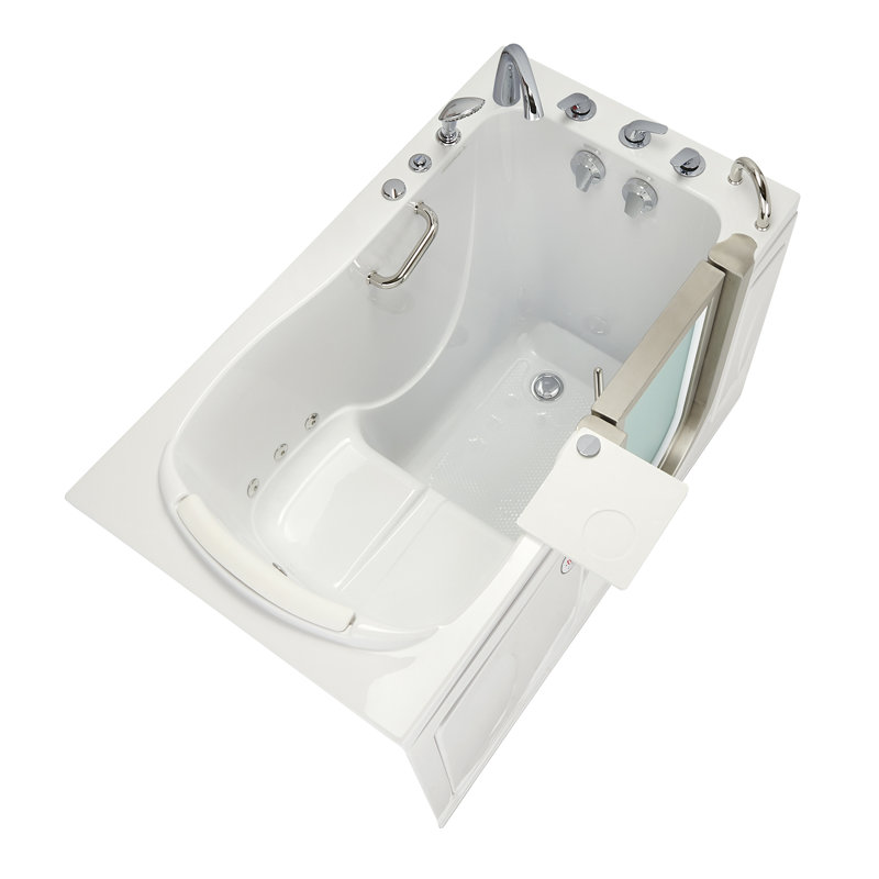 Royal 52" White Acrylic Hydro Massage Walk-In Bathtub with Heated Seat
