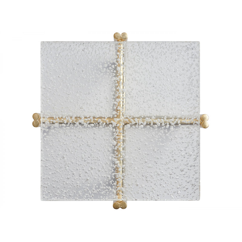 Gold and Stone Square Contemporary Accent Table