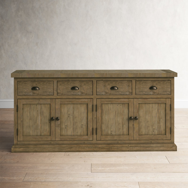 Quincy Reclaimed Pine 4-Drawer 4-Door Desert Grey Sideboard