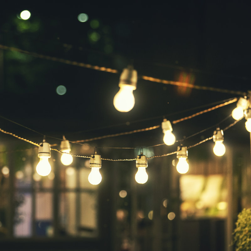 Silver 48 ft Outdoor LED String Light Hanging Kit