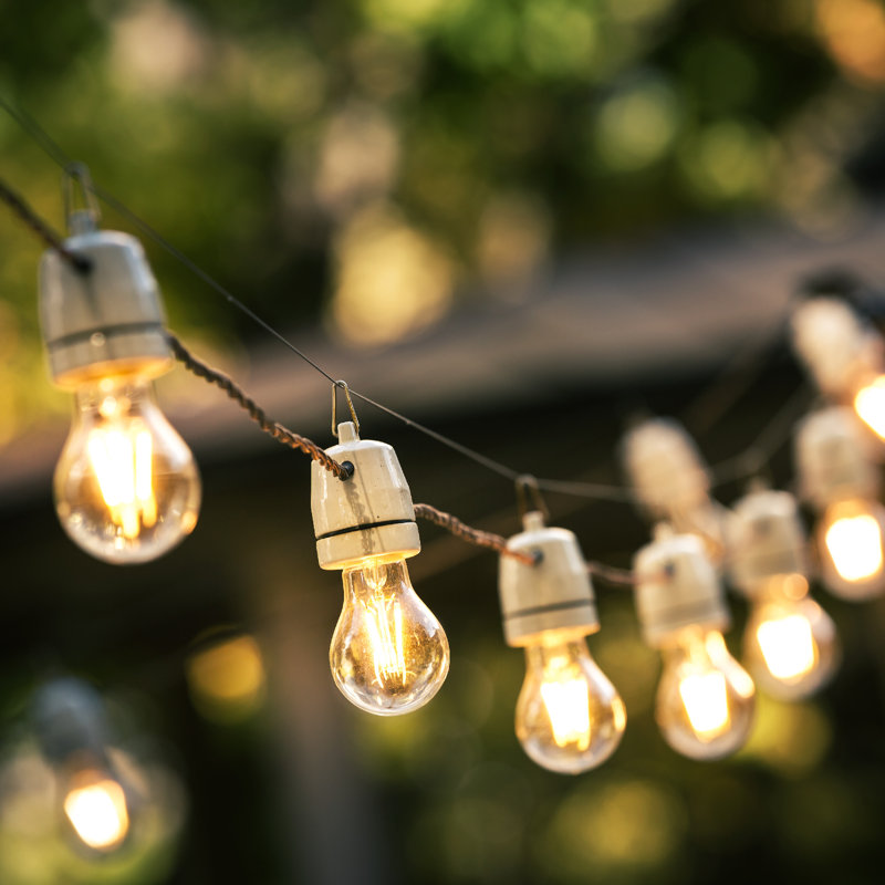 Silver 48 ft Outdoor LED String Light Hanging Kit