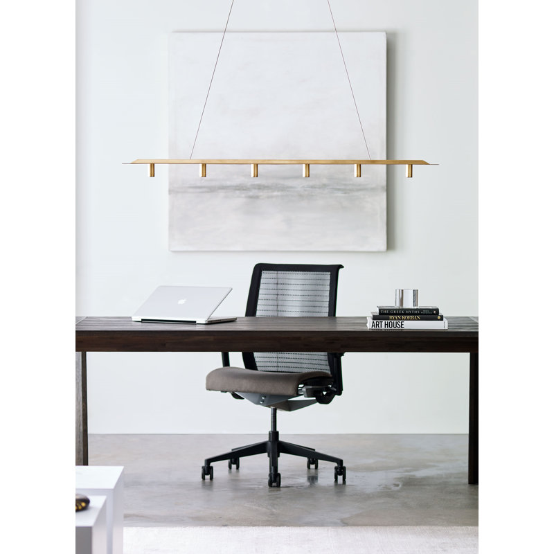 Modern Matte Black Aluminum LED Island Light - 50" Nightshade