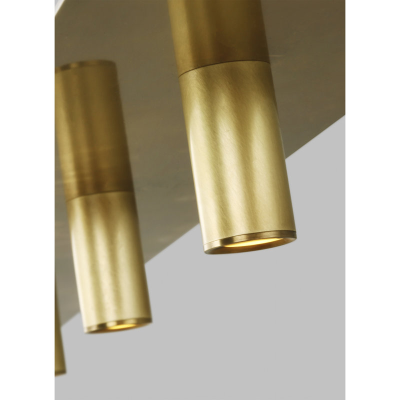Ponte Sleek Matte Black and Brass 50" LED Island Pendant Light