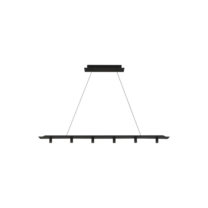 Modern Matte Black Aluminum LED Island Light - 50" Nightshade