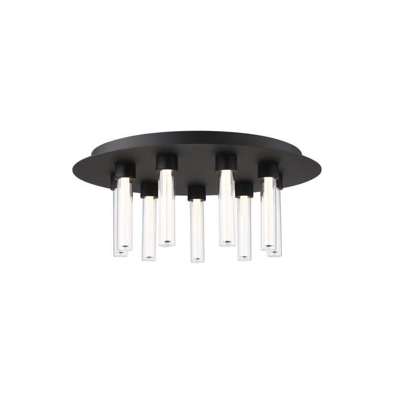 Modern Black Glass LED 22" Flush Mount Light