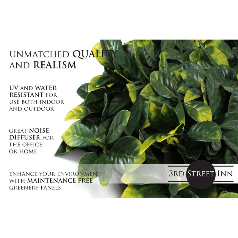 20'' Green Artificial Laurel Leaf Privacy Panel