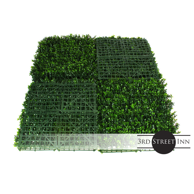 20'' Green Faux Boxwood Hedge Panel Set