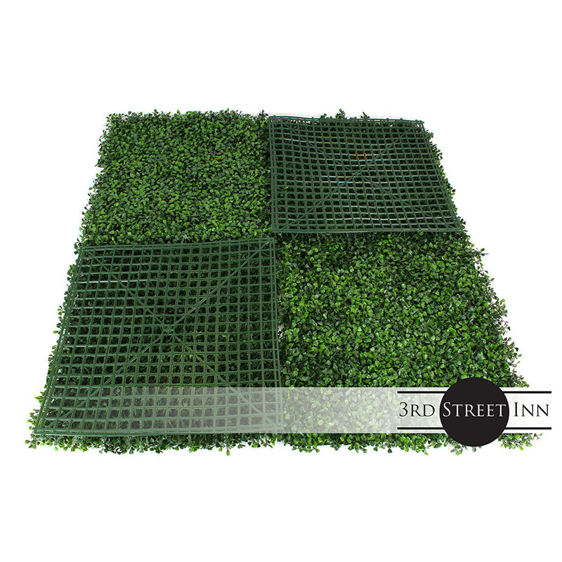 20'' x 20'' Green Artificial Boxwood Topiary Panels, Set of 4