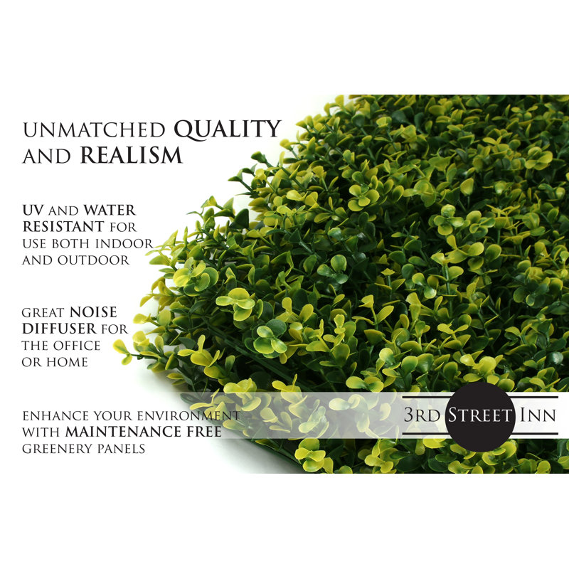 20'' Green Artificial Boxwood Hedge Panel