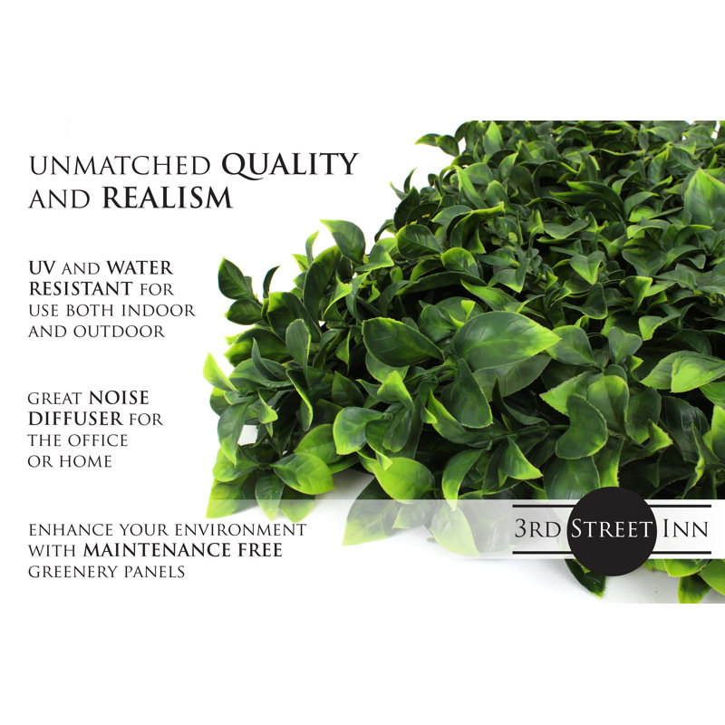 20'' Square Green Artificial Gardenia Ivy Topiary Panel