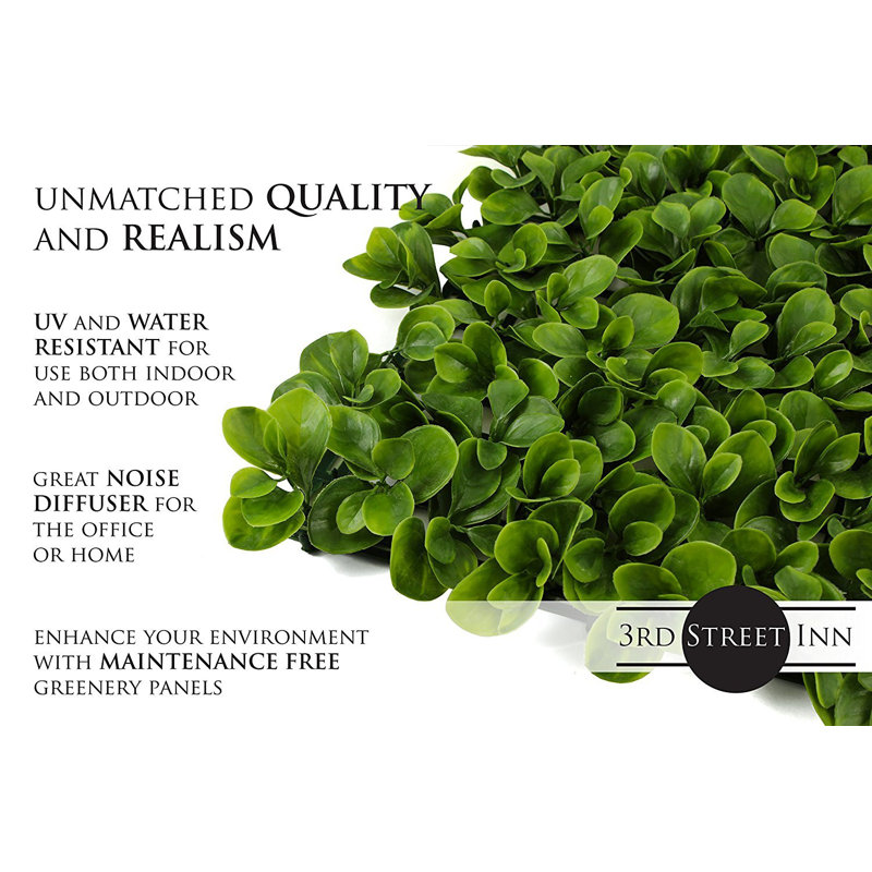 20'' Green Plastic Faux Ivy Topiary Panel