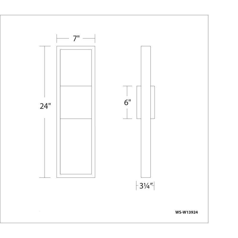 Black Aluminum Dimmable LED Wall Sconce